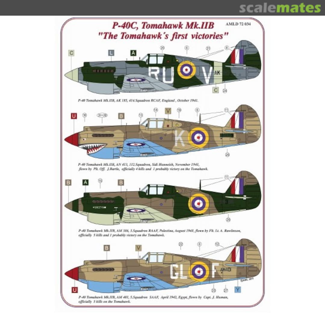 Boxart P-40C, Tomahawk Mk.IIB AMLD72034 AML