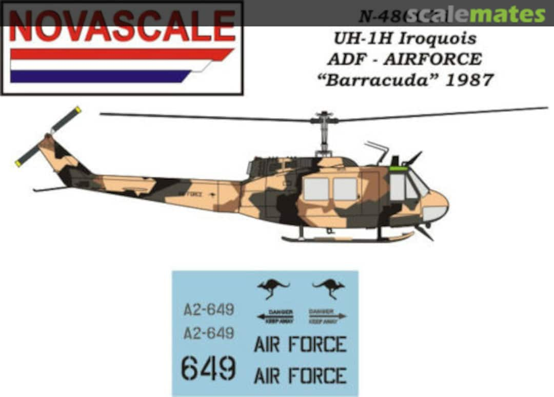 Boxart Bell UH-1H "Huey" Helicopters A.D.F. (RAAF) N-48063d Novascale