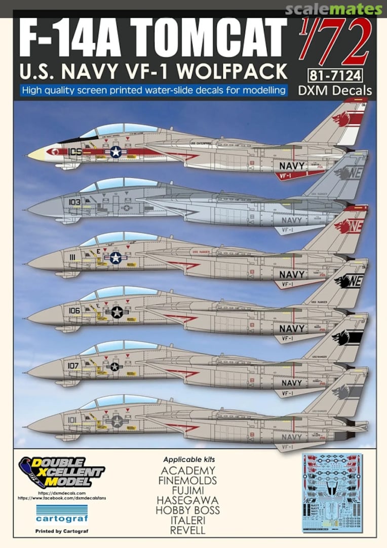 Boxart F-14A Tomcat 81-7124 DXM Decals