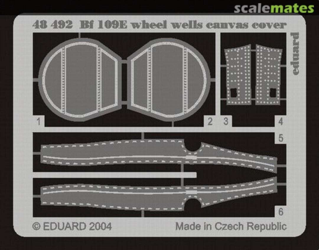 Boxart Bf 109E wheel wells canvas cover 48492 Eduard