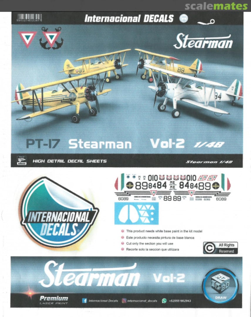 Boxart PT-17 Stearman Vol-2  Internacional Decals