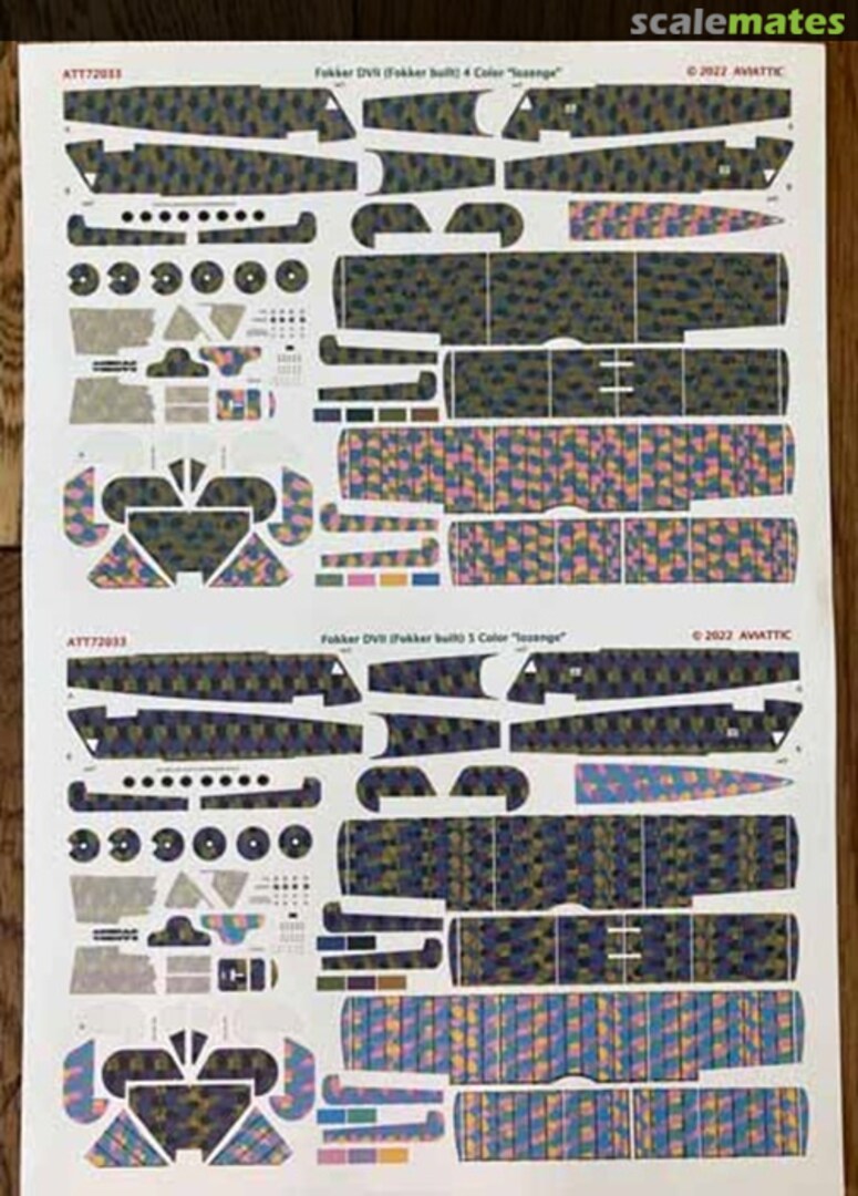 Boxart Fokker D.VII (Fokker built) 4 and 5 colour 'lozenge' (Eduard) ATT72033 Aviattic