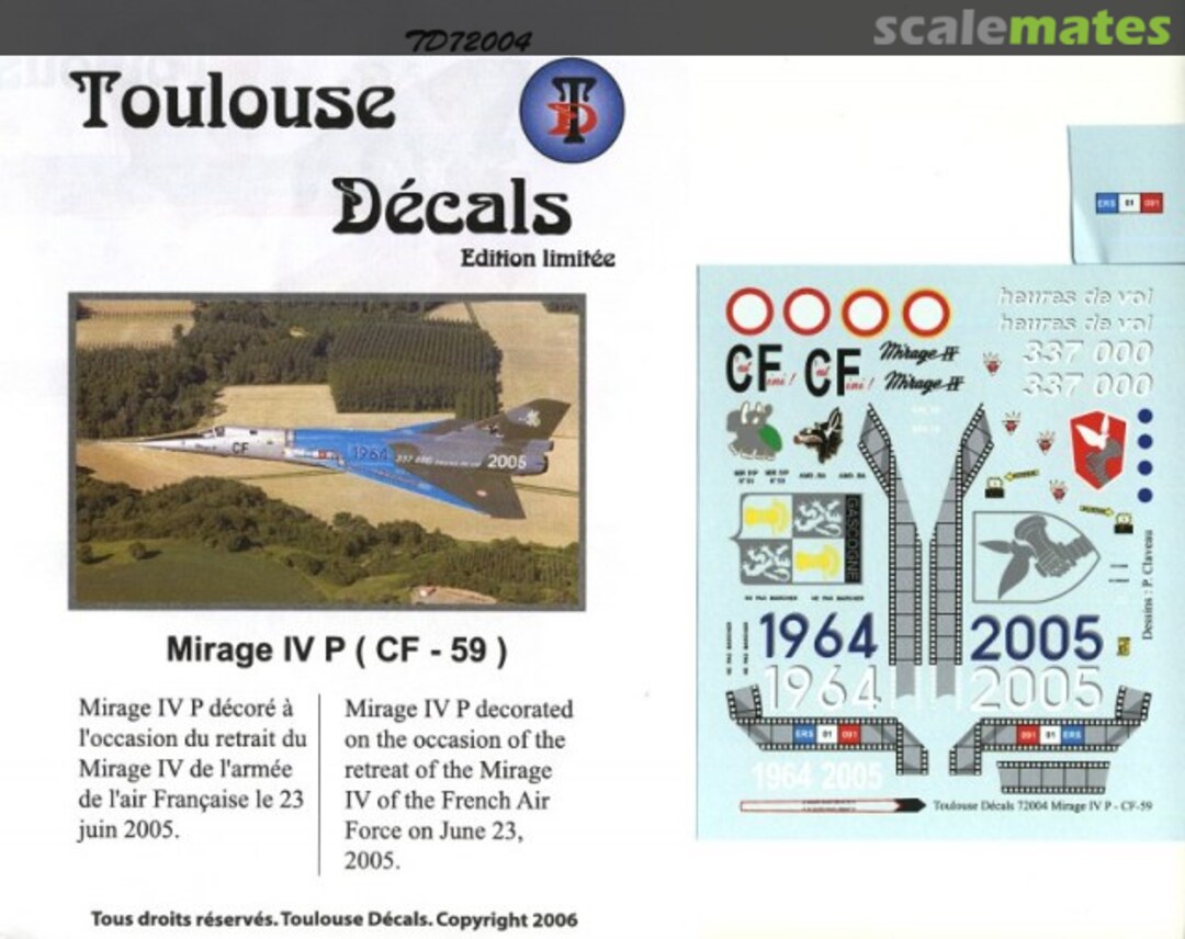 Boxart Mirage IVP (CF-59) TD72004 Toulouse Decals