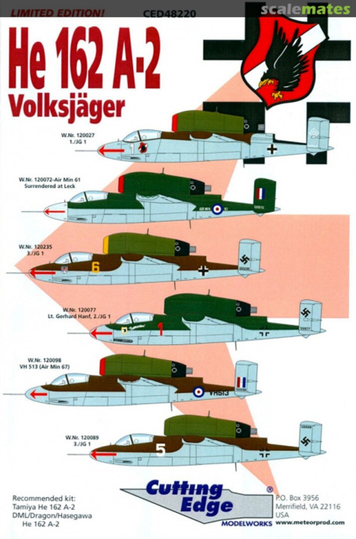 Boxart He 162 A-2 CED48220 Cutting Edge Modelworks