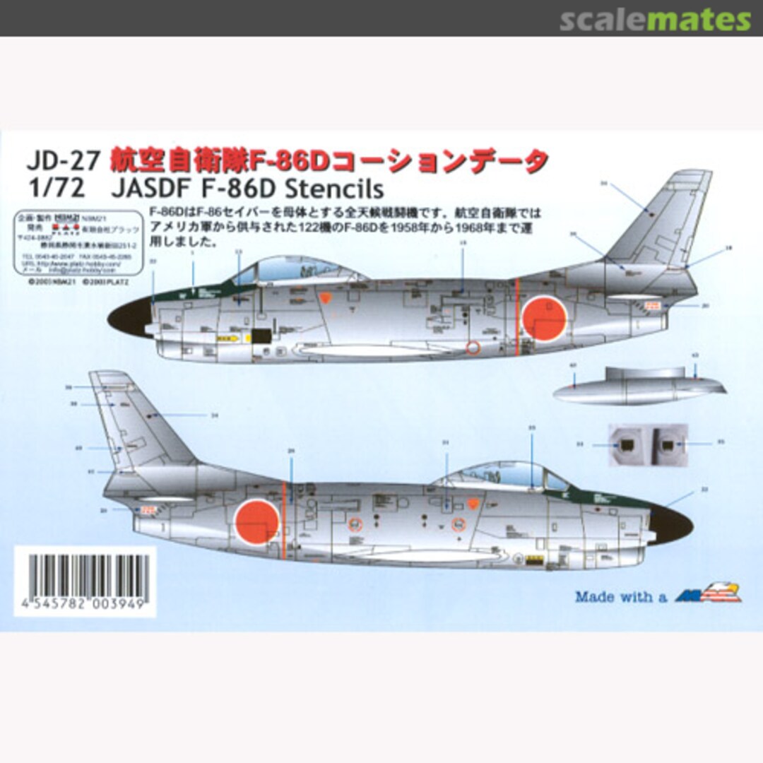 Boxart Decals - F-86D Sabre Stencils JD-27 Platz