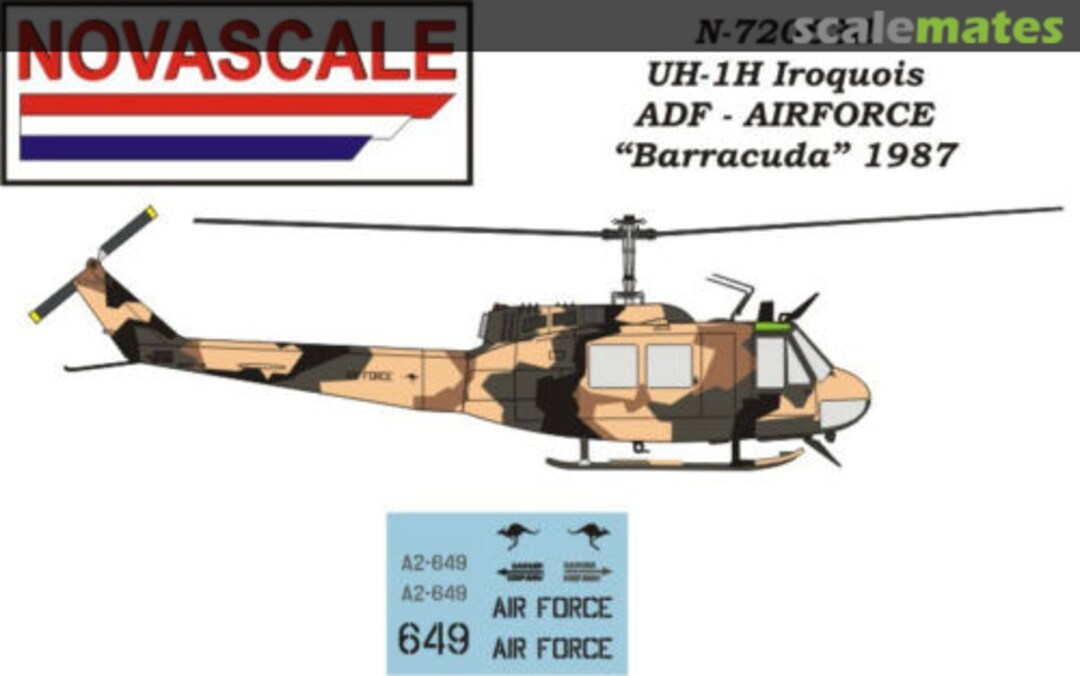 Boxart Bell UH-1H "Huey" Helicopters A.D.F. (RAAF) N-72063d Novascale