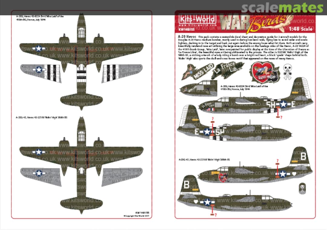 Boxart Douglas A-20 Havocs KW148155 Kits-World