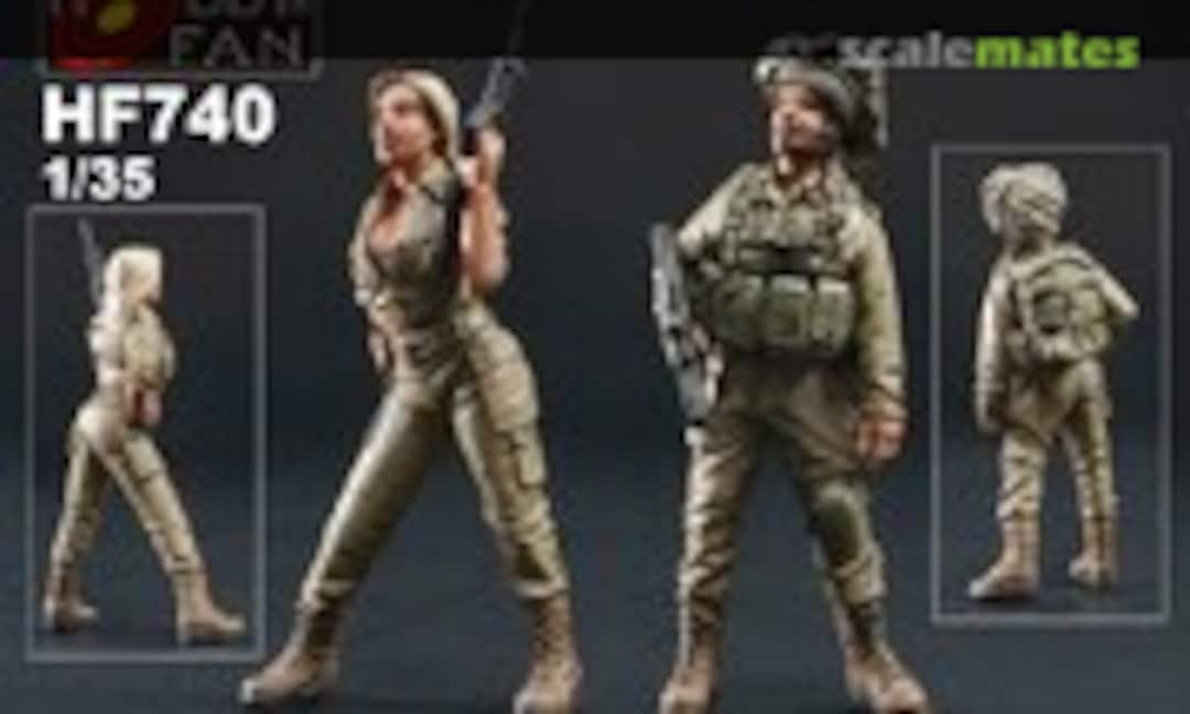 1:35 Modern IDF Soldiers - 2 Female Figures (Hobby Fan HF740)