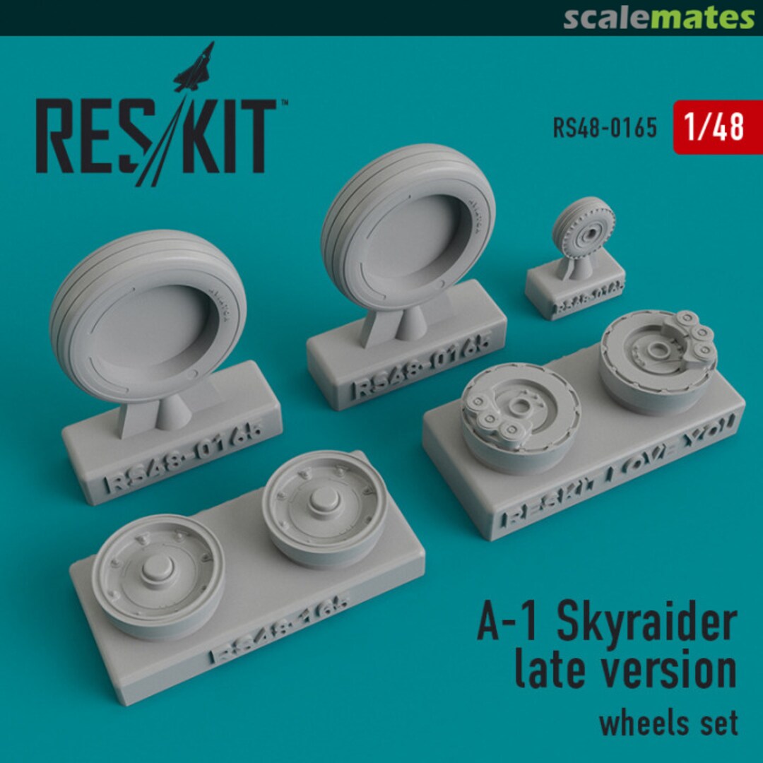 Boxart A-1 Skyraider - wheels set late version RS48-0165 ResKit