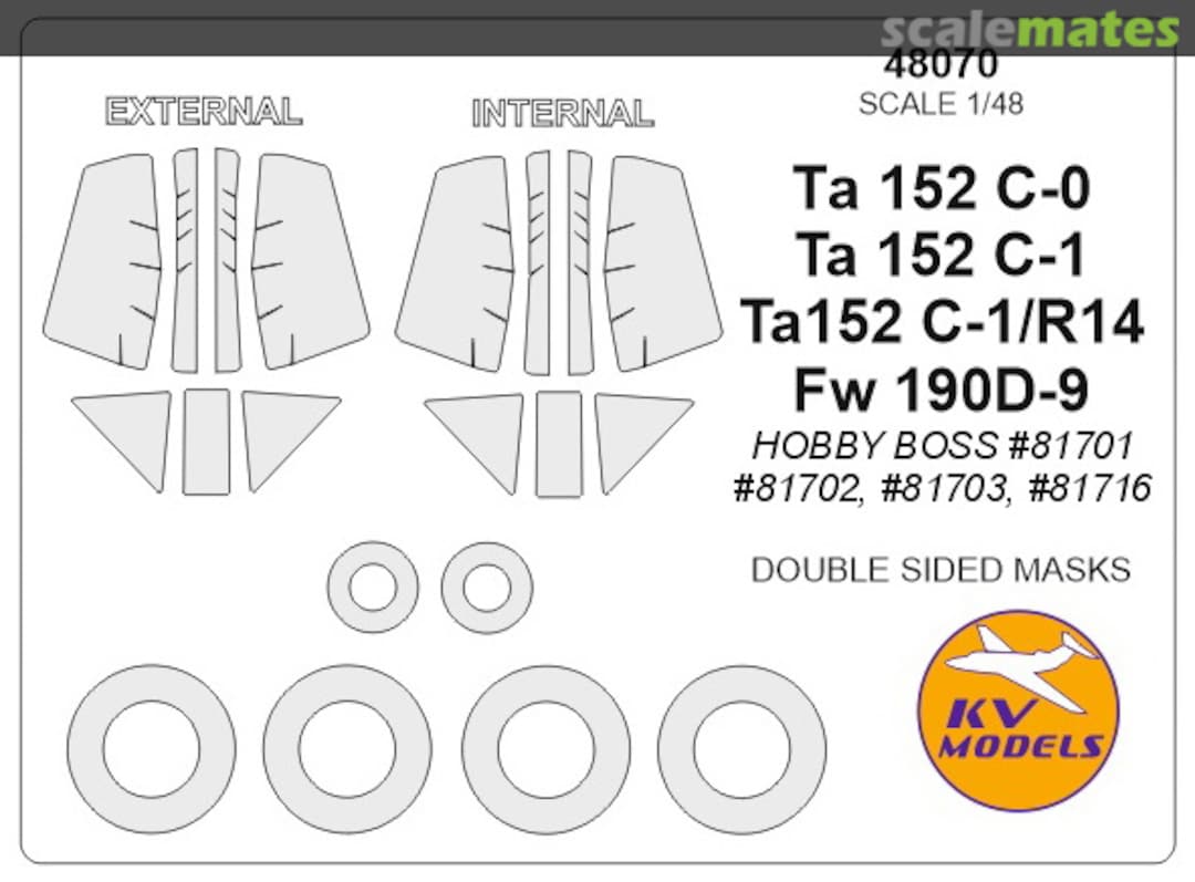 Boxart Ta 152 C-0 / Ta 152 C-1 / Ta 152 C1/R14 / Fw-190D-9 48070 KV Models