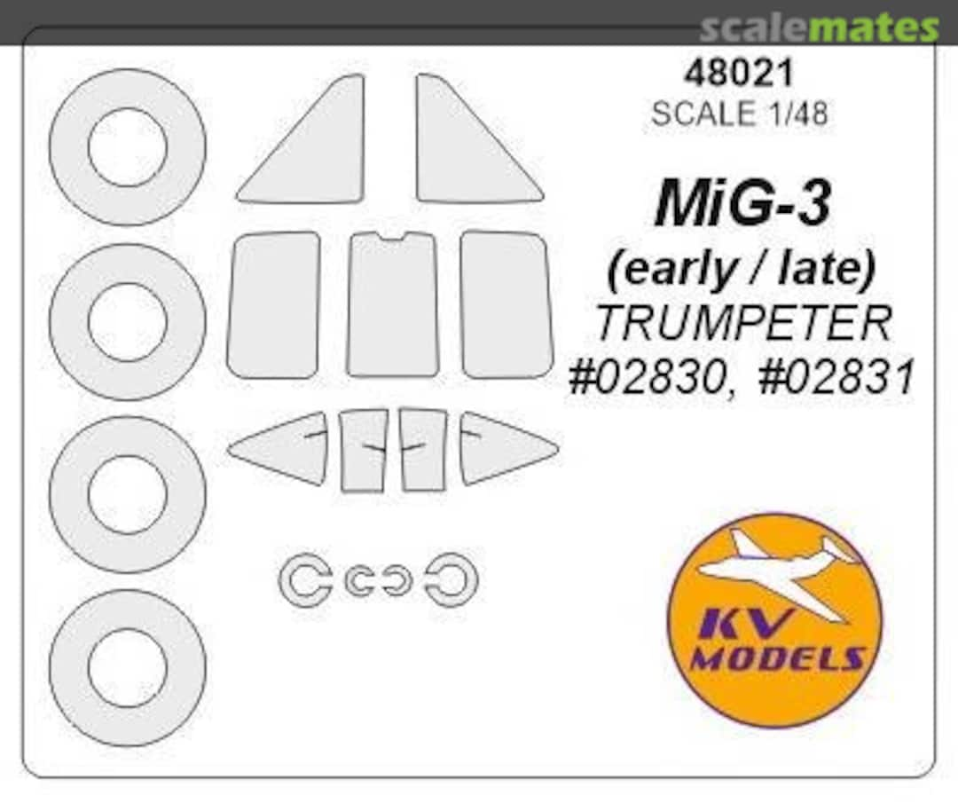 Boxart Painting masks for Mig-3 (early/late) (canopy,disks,wheels) 48021 KV Models