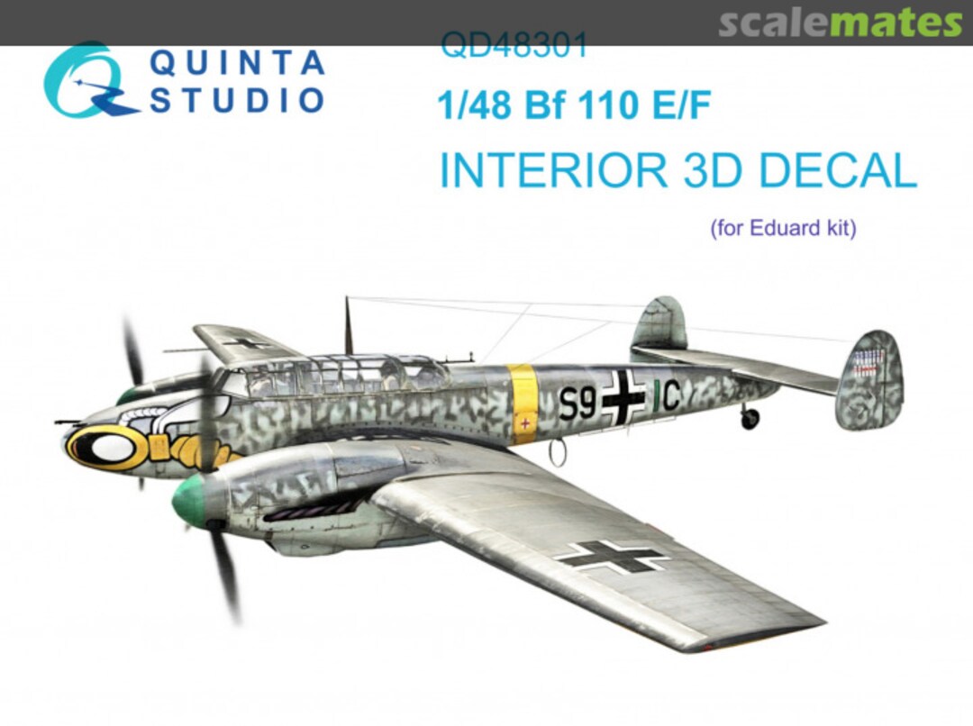 Boxart Bf-110E/F interior 3D decals QD48301 Quinta Studio