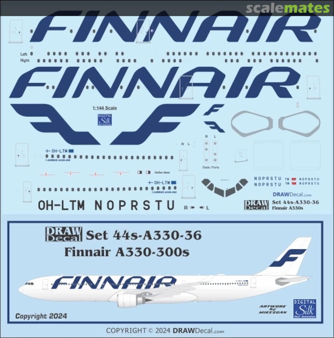 Boxart Finnair A330-300s 44-A330-36 Draw Decal