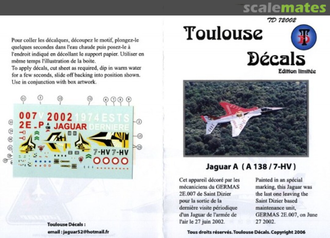 Boxart Jaguar A (A138/7-HV) TD72002 Toulouse Decals