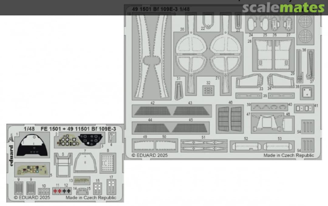 Boxart Bf 109E-3 detail set 491501 Eduard