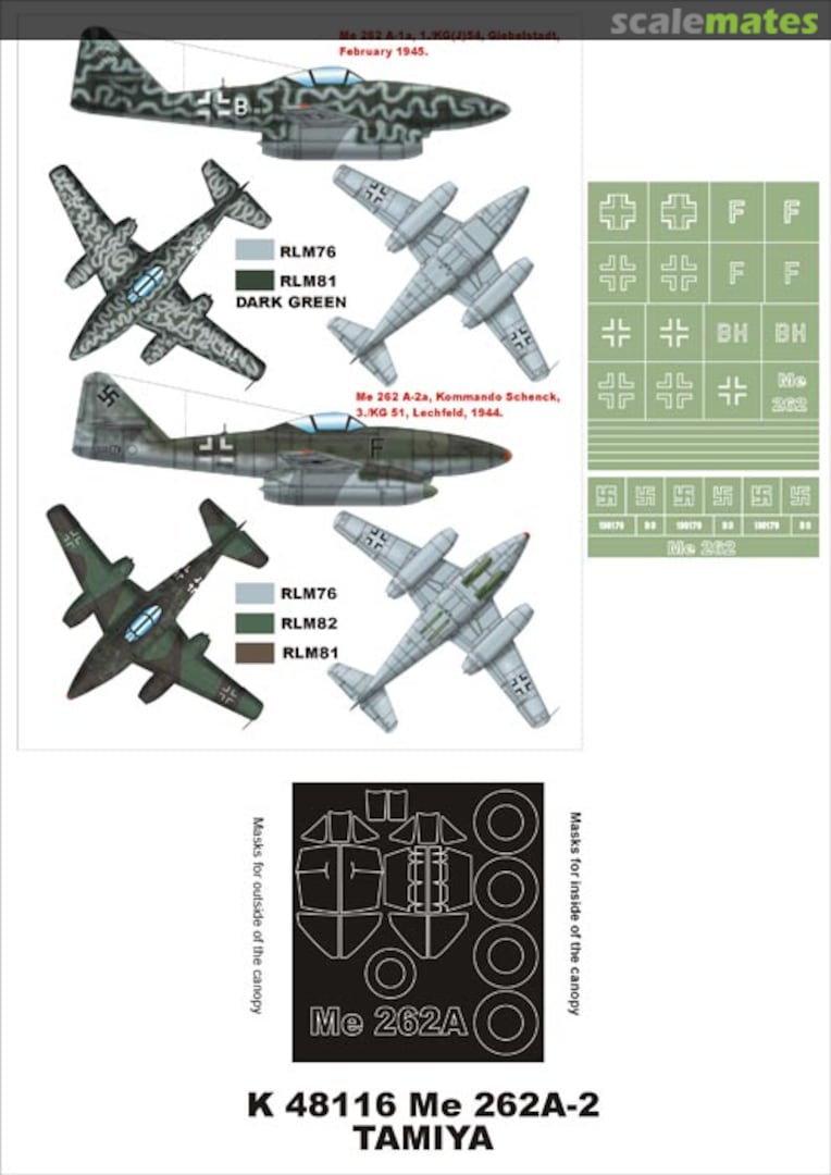 Boxart Me-262A-2 K48116 Montex