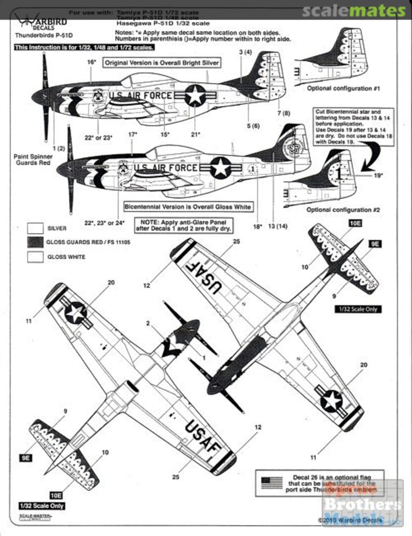 Boxart Thunderbirds P-51D 32005 Warbird Decals