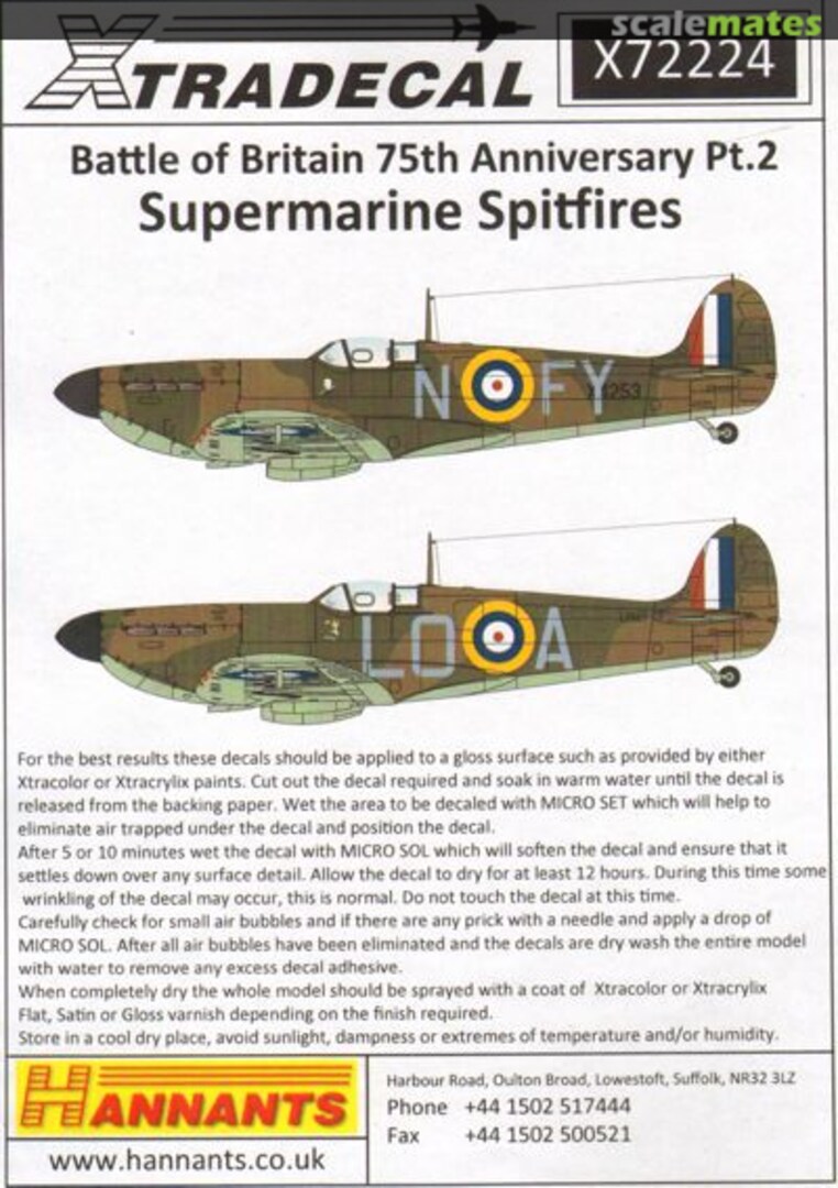 Boxart Supermarine Spitfires X72224 Xtradecal