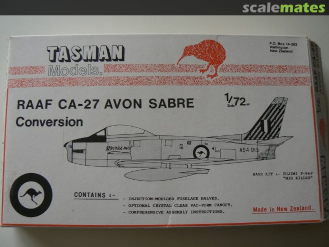 Boxart RAAF CA-27 Avon Sabre 72005 Tasman Model Products