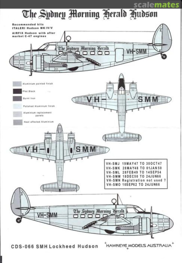 Boxart Sydney Morning Herald Livery CDS-066 Hawkeye Models