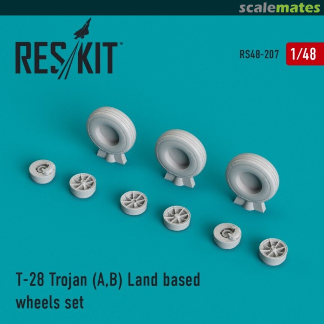 Boxart T-28A/B wheels set (land based) RS48-0207 ResKit