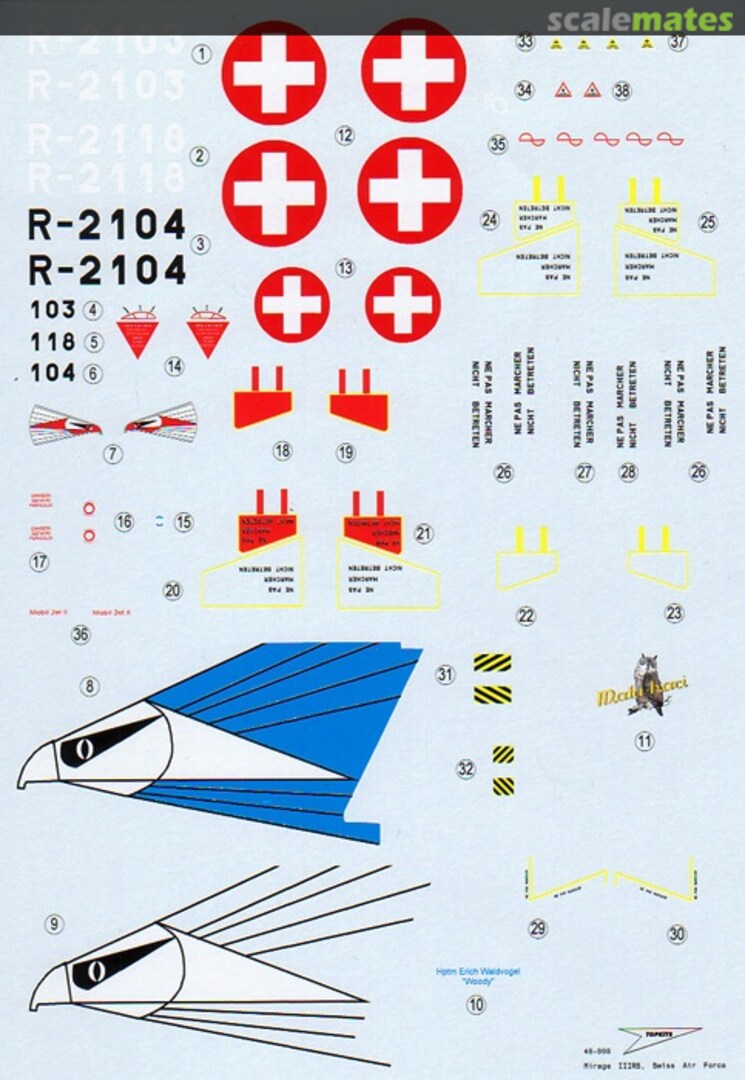 Boxart Mirage III RS 48-008 Topkits Decals