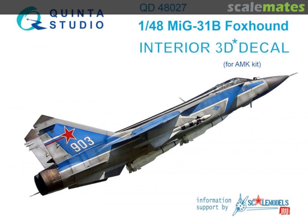 Boxart MiG-31B Foxhound interior 3D decals QD48027 Quinta Studio