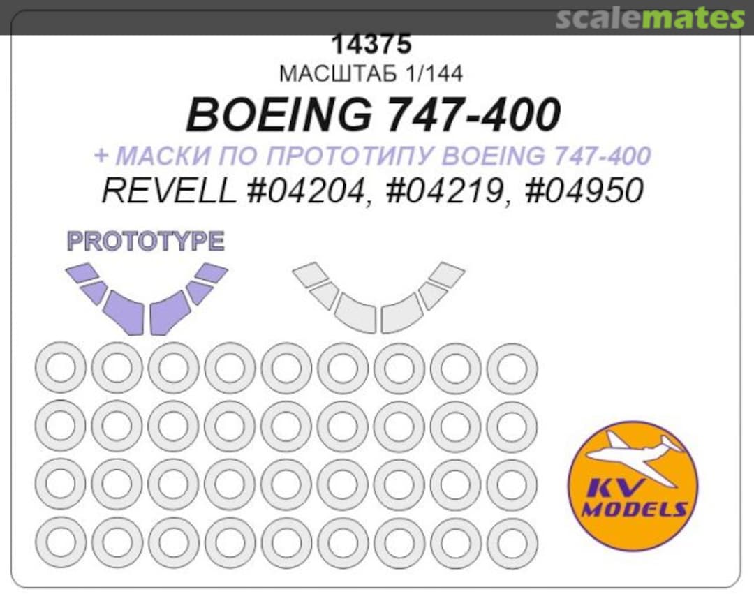 Boxart Boeing 747-400 + Prototype 14375 KV Models