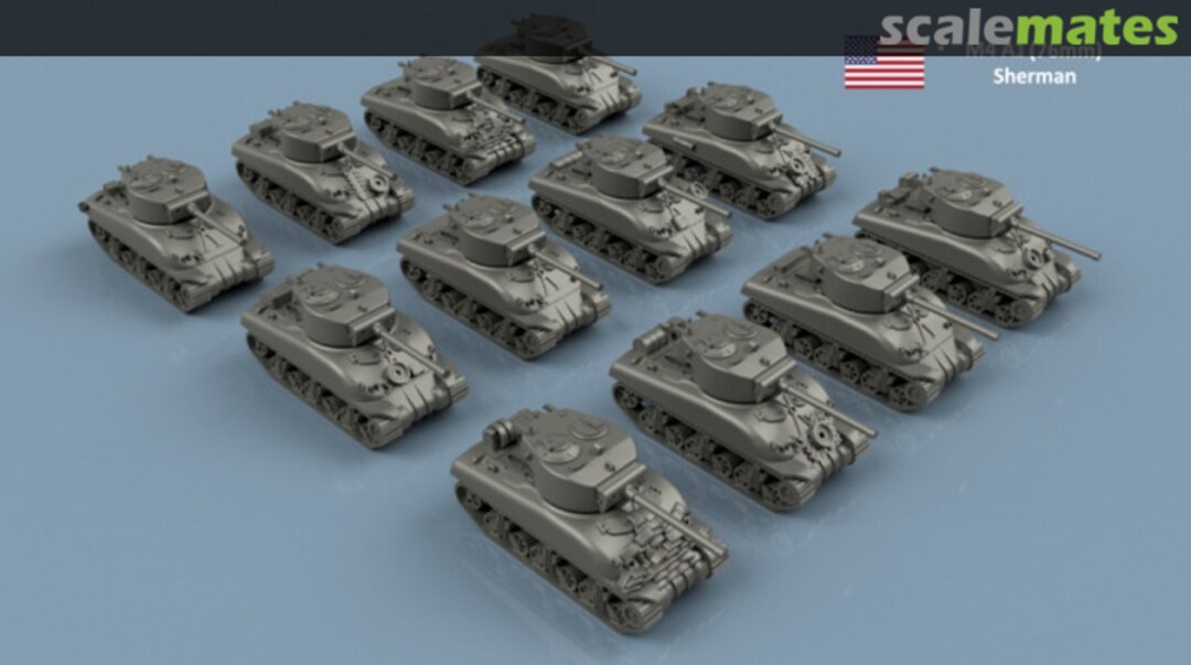 Boxart US Sherman M4A1 (76mm HVSS) x6 - 3D Printed 3D100407 L'Arsenal