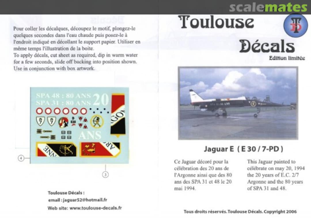 Boxart Jaguar E (E30/7-PD) TD72003 Toulouse Decals