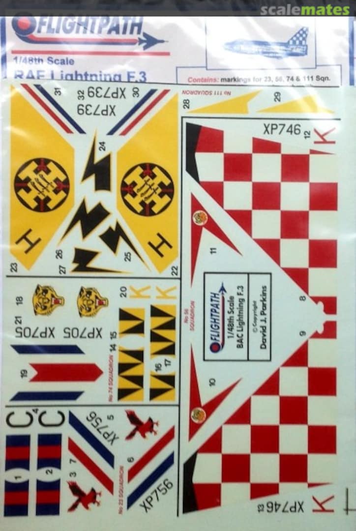 Boxart RAF Lightning F.3 Decal Sheet 1/48 Flightpath