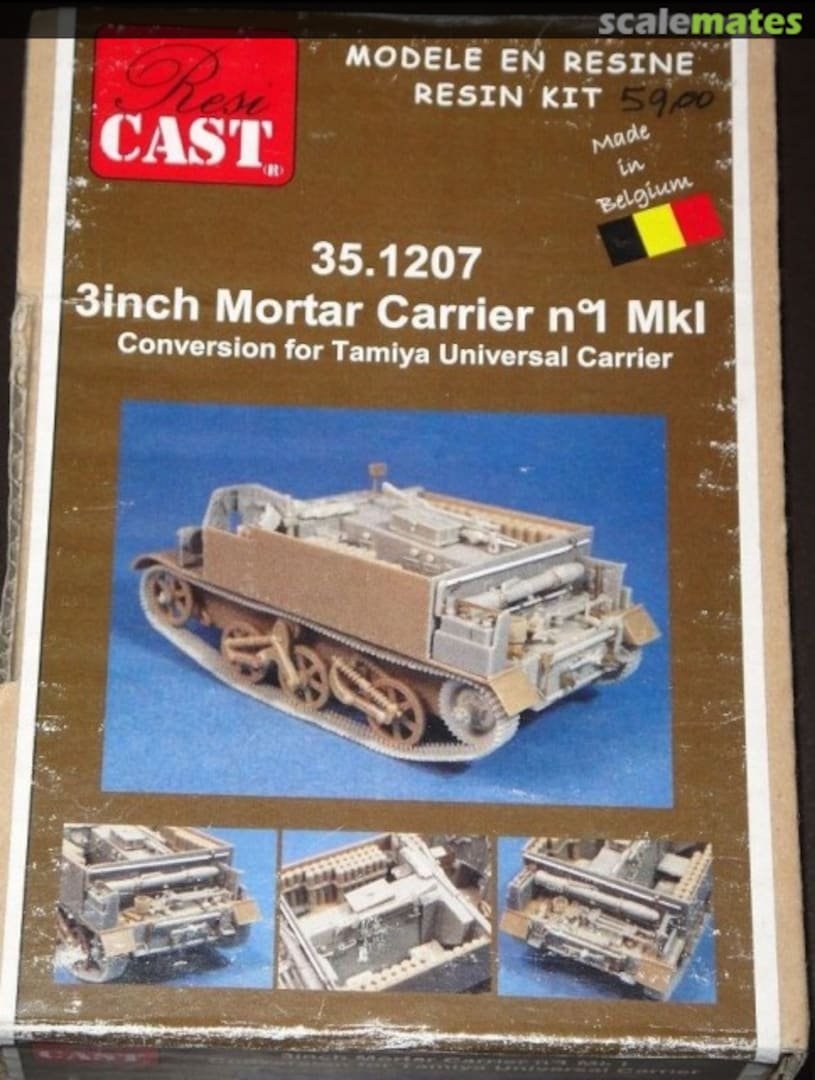 Boxart Universal Carrier 3inch Mortar No. 1 Mk I 35.1207 Resicast