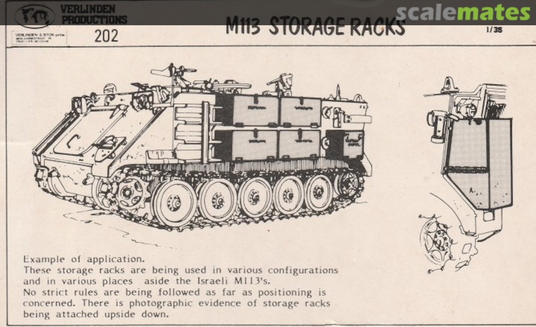 Boxart M113 Storage Racks 202 Verlinden Productions