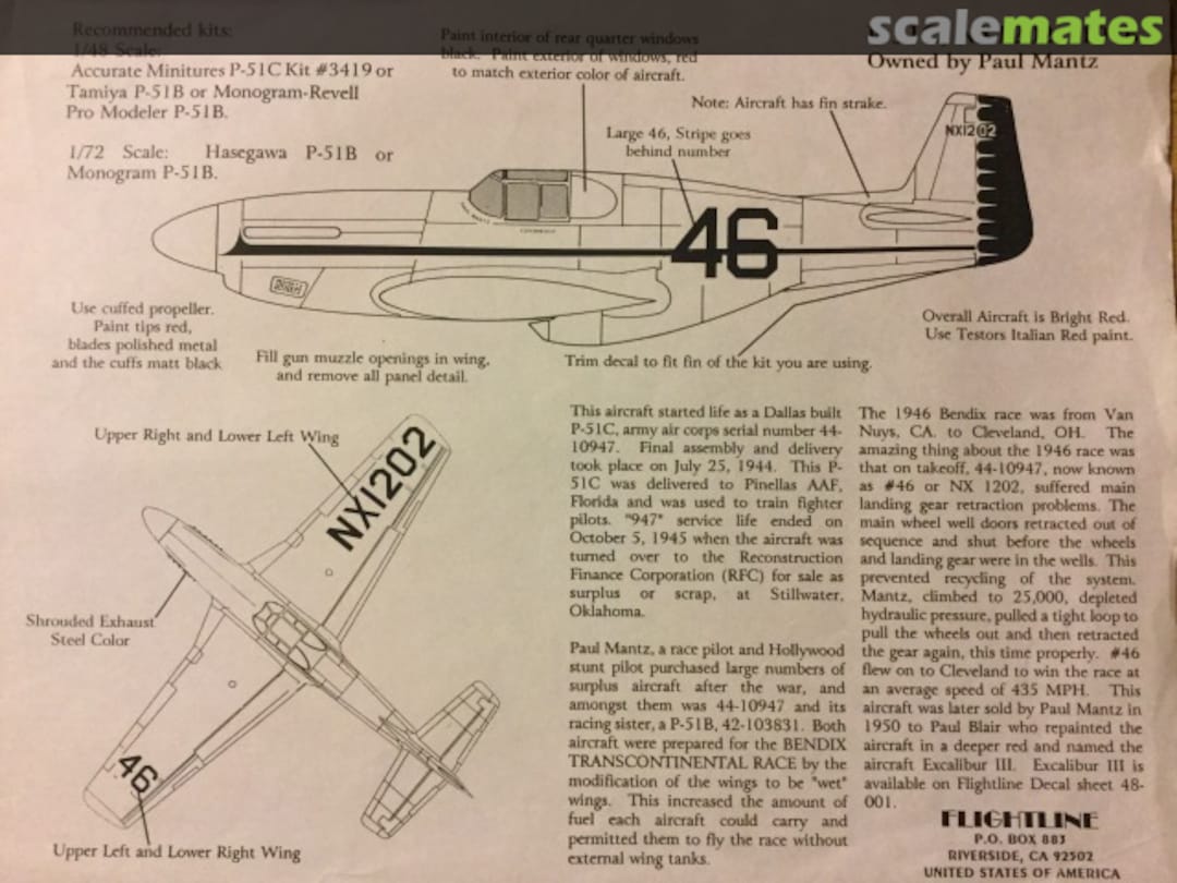 Boxart P-51C 48-000 Flightline Decals