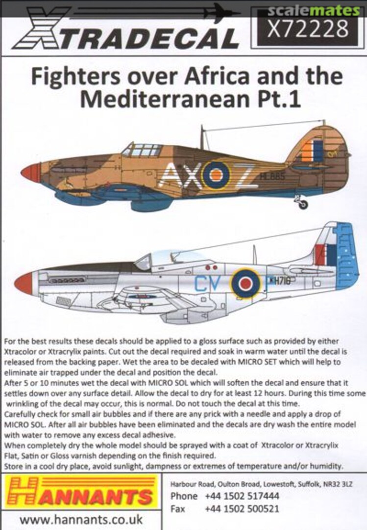 Boxart Fighters Over Africa and the Mediterranean Pt.1 X72228 Xtradecal