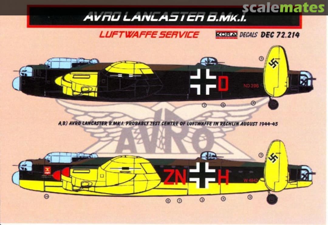 Boxart Avro Lancaster B.Mk.I DEC72.214 Kora Models