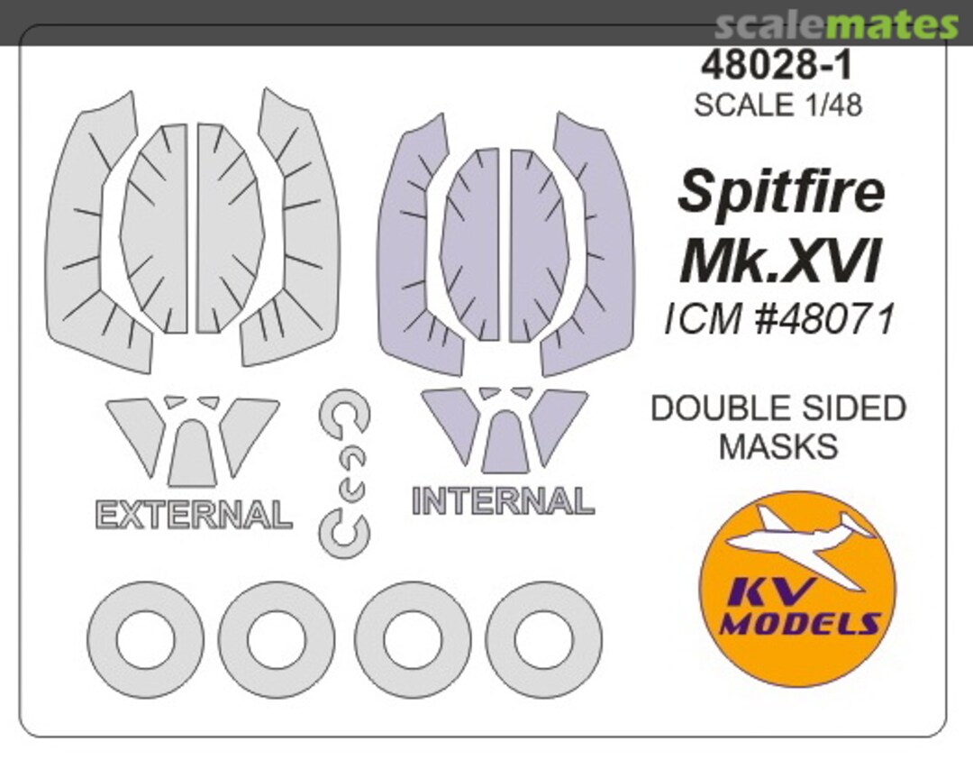 Boxart Spitfire Mk.XVI (double sided masks) 48028-1 KV Models