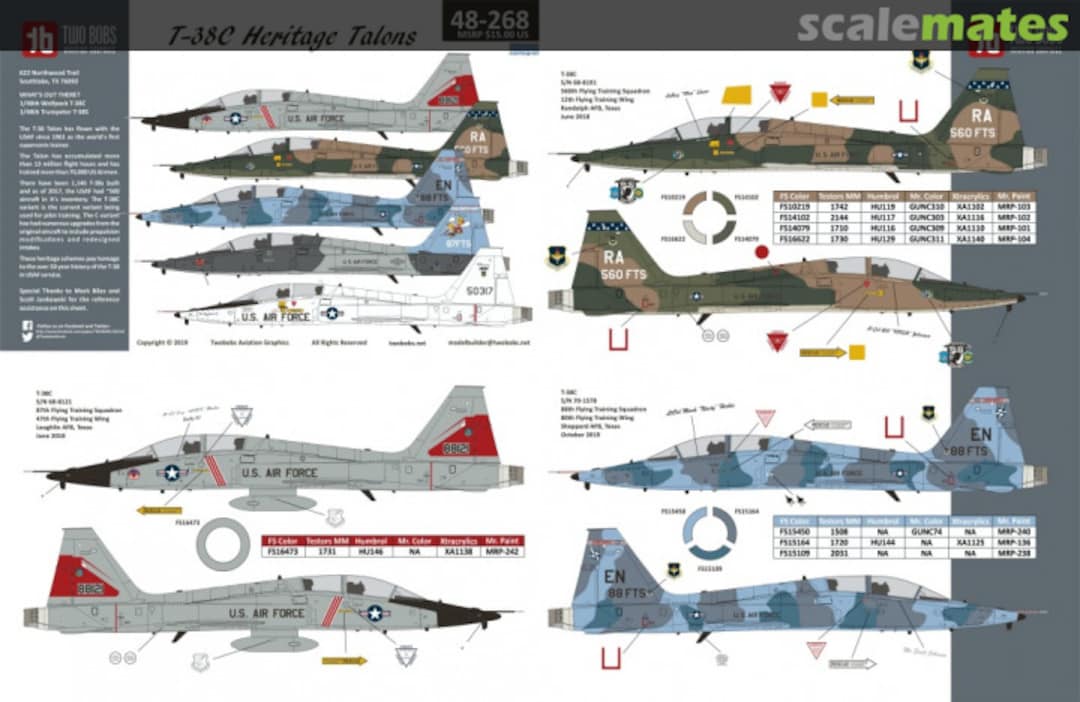 Boxart T-38C Heritage Talons 48-268 TwoBobs Aviation Graphics