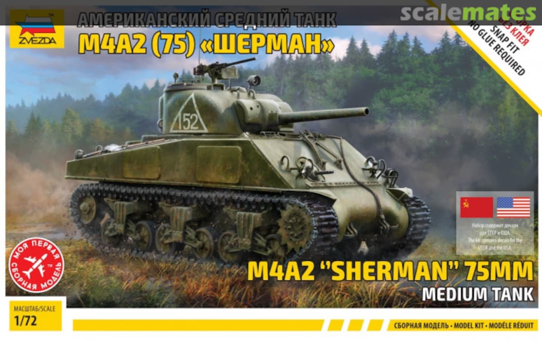 Boxart M4A2 (75) Sherman 5063 Zvezda