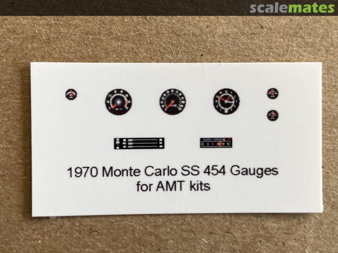 Boxart 1970 MONTE CARLO SS 454 GAUGE FACES  Best Model Car Parts