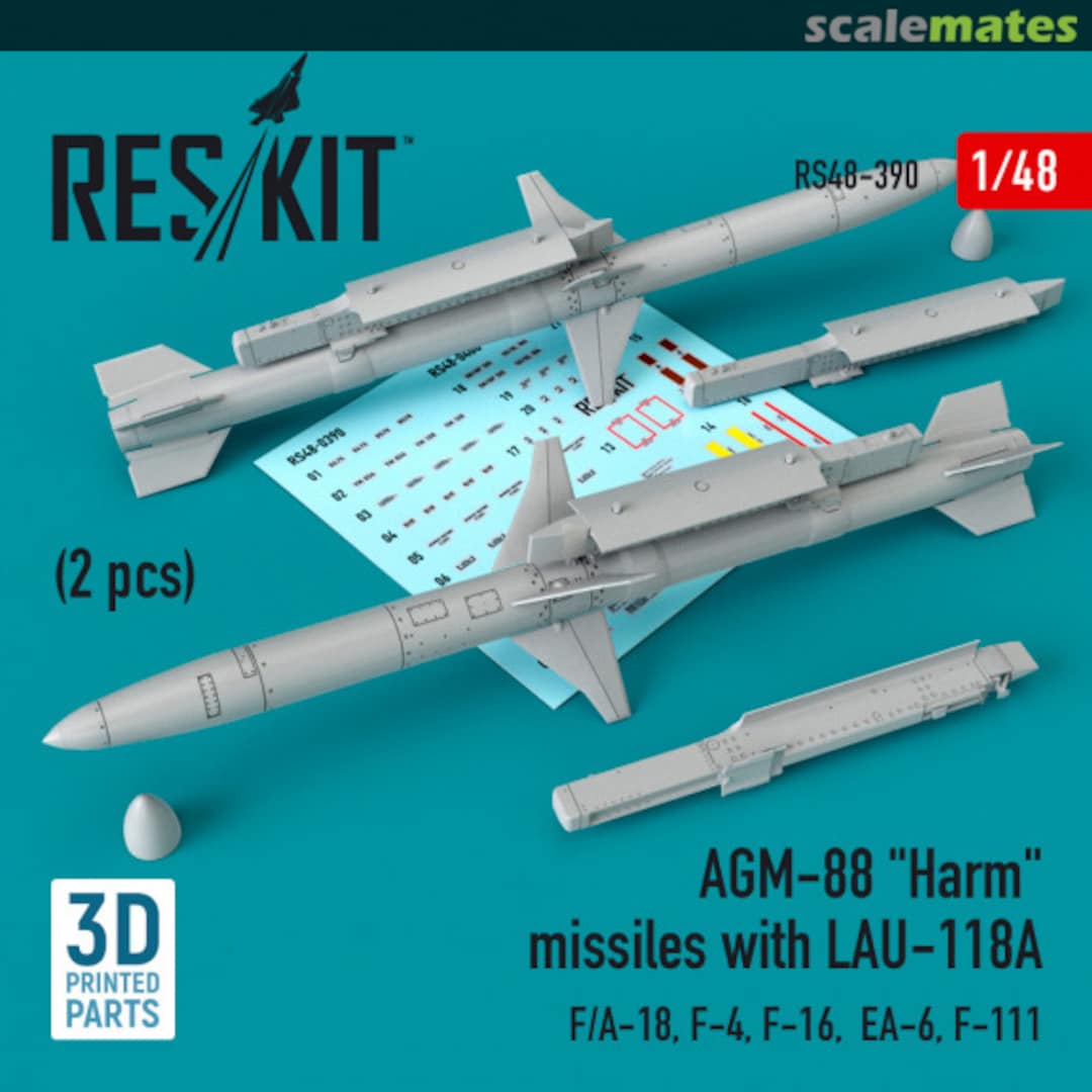 Boxart AGM-88 HARM missiles with LAU-118A RS48-0390 ResKit