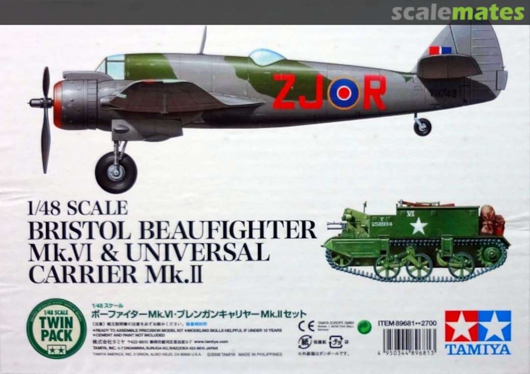 Boxart Bristol Beaufighter Mk.VI & Universal Carrier Mk.II 89681 Tamiya