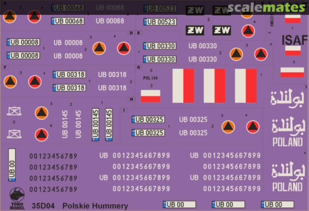 Boxart HMMWV's in Polish Service Decals 35D04 ToRo Model