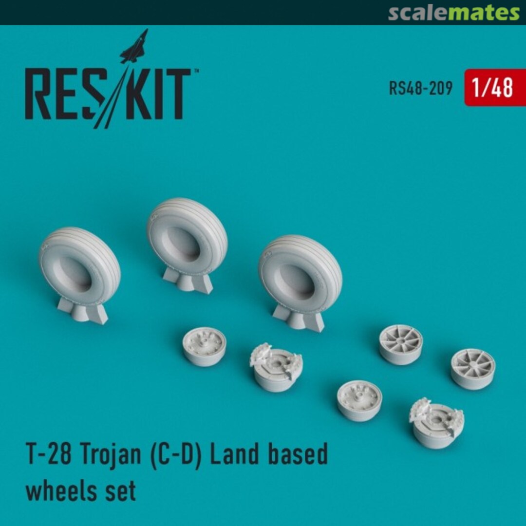 Boxart T-28C/D wheels set (land based) RS48-0209 ResKit