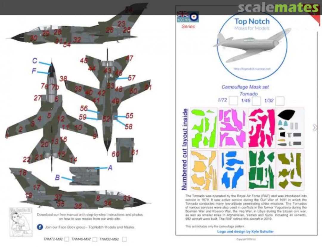 Boxart Panavia Tornado Camouflage Pattern Paint Masks TNM72-M092 TopNotch