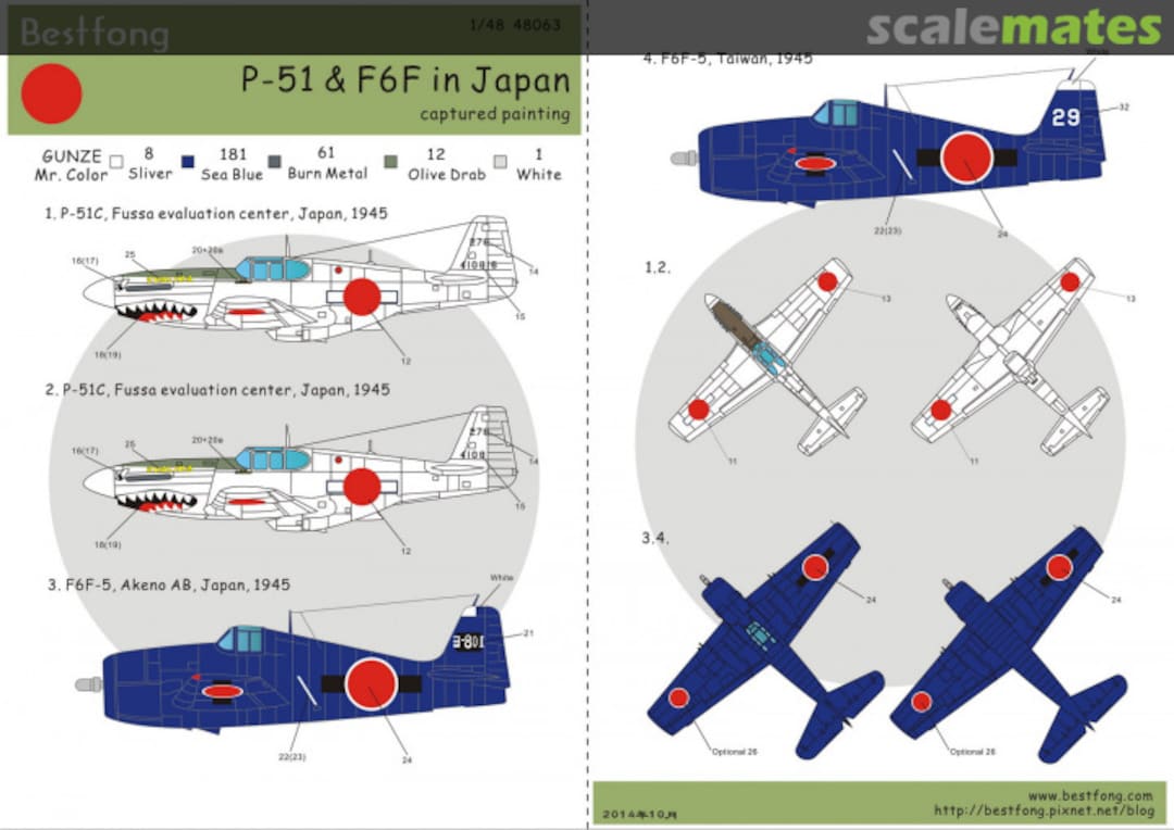 Boxart P-51 & F6F in Japan 48063 Bestfong