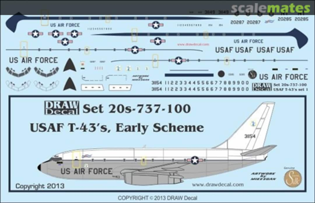 Boxart USAF T-43As, Set 1 20-737-100 Draw Decal