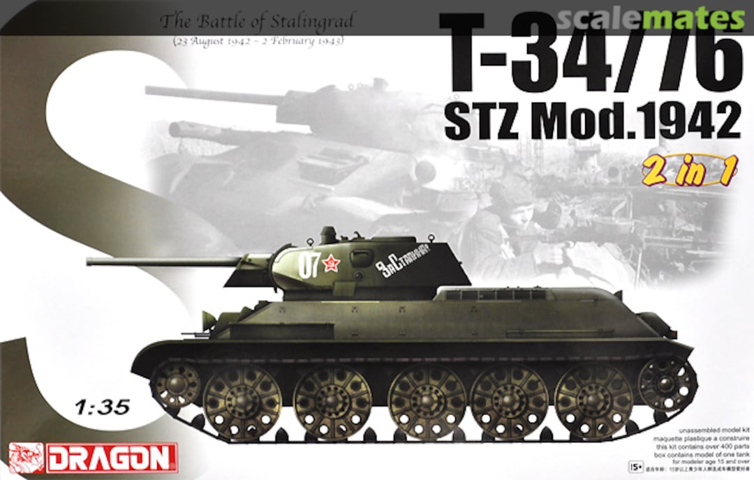 Boxart T-34/76 Model 1942 (2 in 1) 6453 Dragon