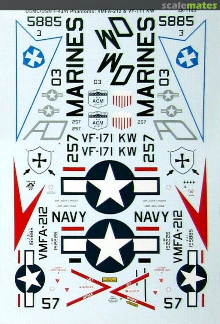 Boxart USMC/USN F-4J/N Phantoms 48-1143 Microscale