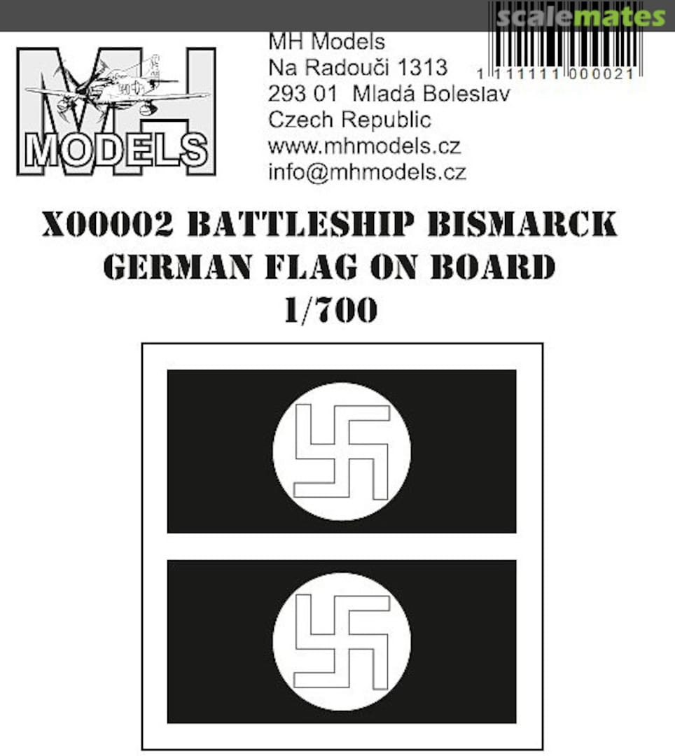 Boxart Battleship Birmarck German Flag on Board X00002 MH Models